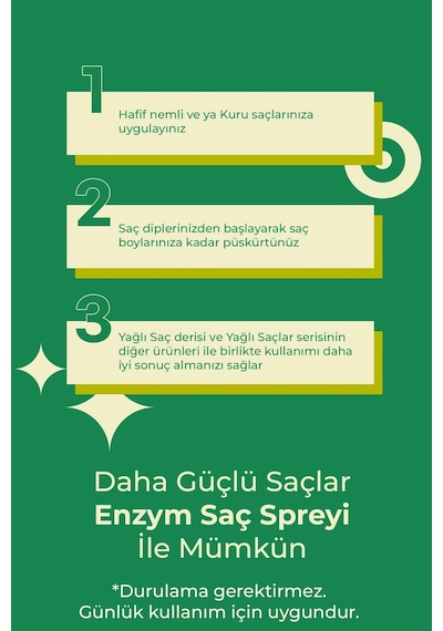 Enzym Cosmetıcs Yağlı Saç Derisi Ve Yağlı Saçlara Özel Yağlanma Karşıtı Saç Bakım Spreyi 200 Ml