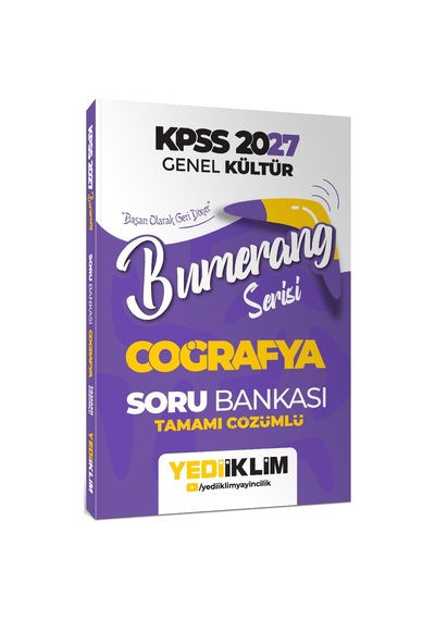 Yediiklim 2027 Kpss Genel Kültür Bumerang Serisi Tamamı Çözümlü Soru Bankası Seti 3 Kitap-170245