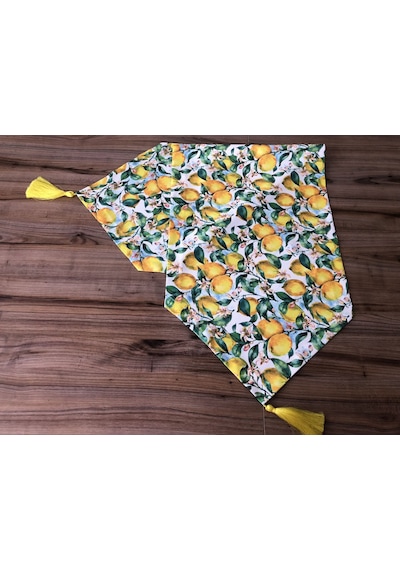 Vintage Limonlar Desenli Runner Çok Renkli