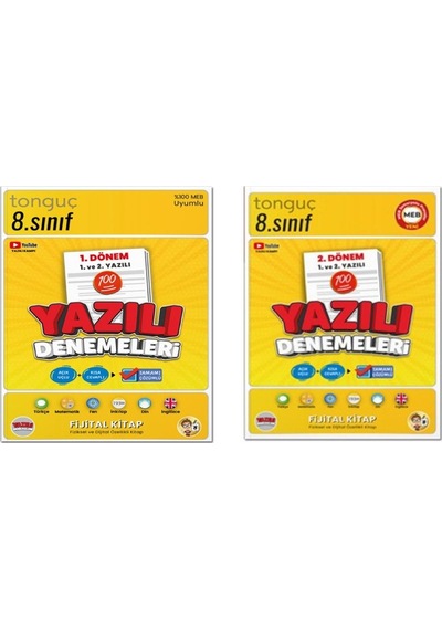8. Sınıf Yazılı Denemeleri 1. Dönem - 2. Dönem 1 Ve 2. Yazılı 2 Kitap