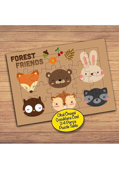 Neşeli Arkadaşlar Çocuklara Özel Puzzle Yapboz Tablo-pz127