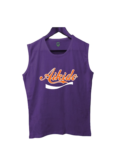 Top Glory Aikido Baskılı Kolsuz Sporcu T-shirt Tank Top Sporcu Fitness Atlet