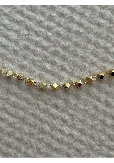 Zincirli Kesim Küp Gold Halhal Çok Renkli