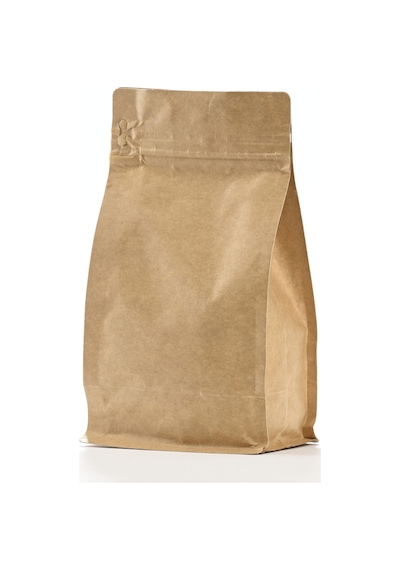 Flat Bottom Kraft Alüminyum Önden Kilitli Ambalaj 11,5 X 21,5 + 4 Cm. 250 Gr. - 1000 Adet
