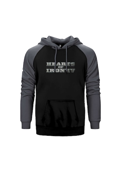 Hearts Of Iron Iv Silver Logo Gri Renk Reglan Kol Kapşonlu Sweatshirt Gri