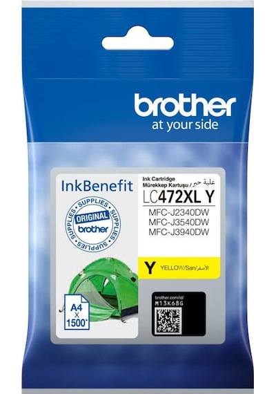 Brother Lc472xly Yellow Sarı 1.500 Sayfa Kartuş Mfc-j2340-j3540-j3940