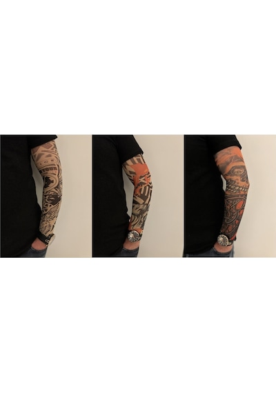 Giyilebilir Dövme 3 Çift 6 Adet Kol Çorap Dövmesi Sleeve Tattoo Set15