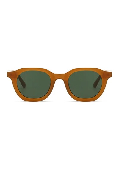 Grovela Turuncu Çerçeve Yeşil Cam Vintage & Retro Unisex Güneş Gözlüğü