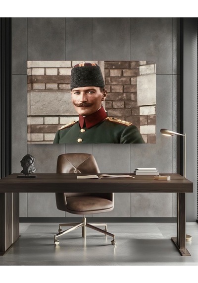 Yatay Genç Atatürk Kanvas Tablo Ev Duvar Salon Ofis Hediyelik Dekarasyon