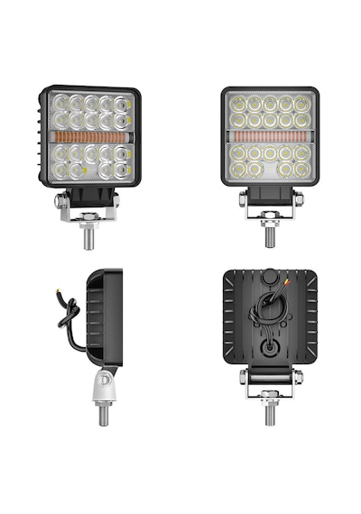 Off Road Çakarlı Drl Gündüz Led Kare Çalışma Lambası Ve Sis Farı