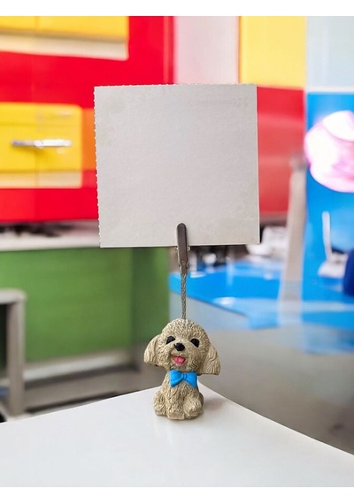 Mavi Papyonlu Kawaii Sevimli Köpek Fotoğraf - Not Tutucu Mavi Papyon