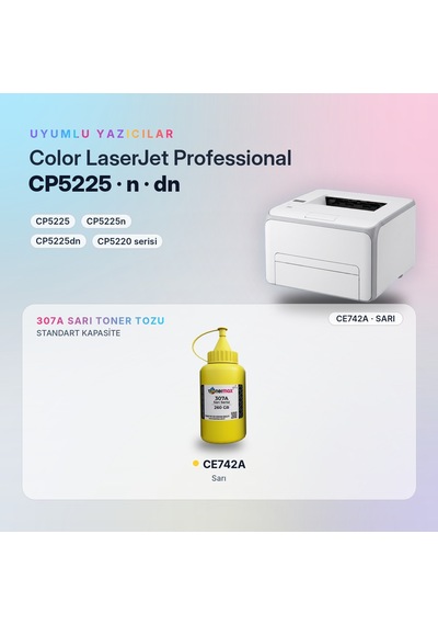 Hp 307a Ce742a Toner Tozu Sarı 260gr / Color Laserjet Cp5225 / Cp5225n / Cp5225dn