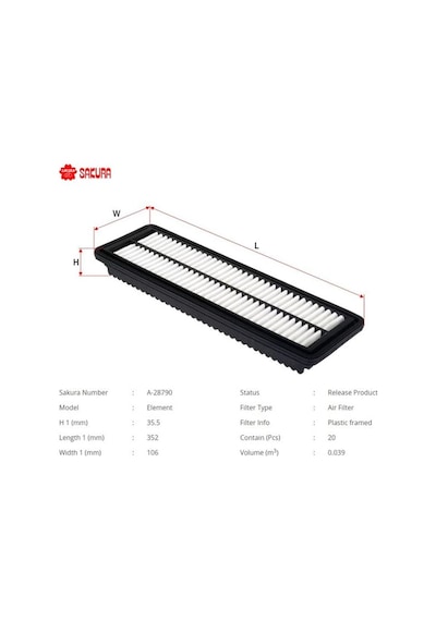 SAKURA A28790 Hava Filtresi I10 1,0 - 1,1 2013 -