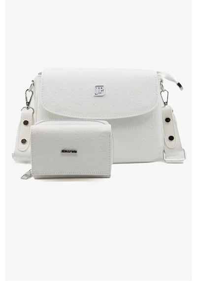 Just Polo Kadın Ayarlanabilir Askılı Şık El & Omuz Çantası Ve Cüzdanı Kombin Shopper Beyaz