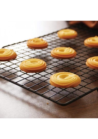 Büyük Boy Pasta Soğutma Dinlendirme Teli Ekmek Kek Kurabiye Soğutma Teli Glaso Teli 60x40 Cm Siyah