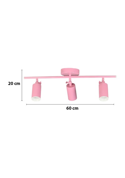 Spoti 3'lü Pembe Renk Gün Işığı Modern Tasarım Salon - Mutf...
