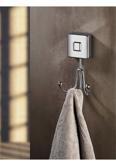Zethome Bornoz Askısı Bornozluk 3'lü Banyo Boy Havlusu Bornoz Askılığı Yapışkanlı Havluluk Krom