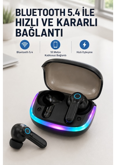 Ws Bluetooth Kulaklık Quad Enc Hd Voice 500mah Şarj Kutulu Kablosuz Kulaklık 001