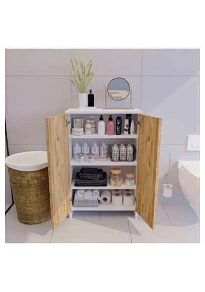 Banyo Düzenleyici Mutfak Rafı Banyo Dolabı Çok Amaçlı Dolap 5 Katlı Mutfak Düzenleyici Banyo Çam
