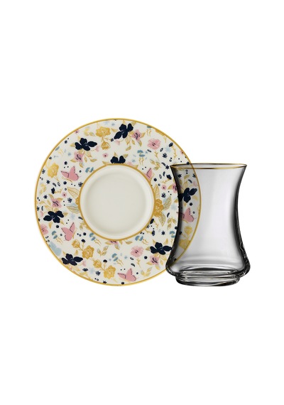 Sandro Moreno 1453 Potpuri Gold 12 Parça 6 Kişilik Çay Seti 110 Ml Renkli