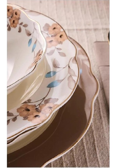 Perotti 17145 Flora Bone Yemek Takımı 24 Parça Bej