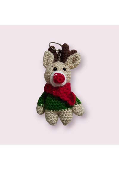 Amigurumi Yılbaşı Geyik Anahtarlık