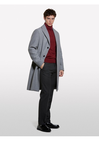 Viskoz Karışımlı Logo Detaylı Özel Dikim Chino Pantolon Erkek Siyah Pantolon - 325a4sddsf05k