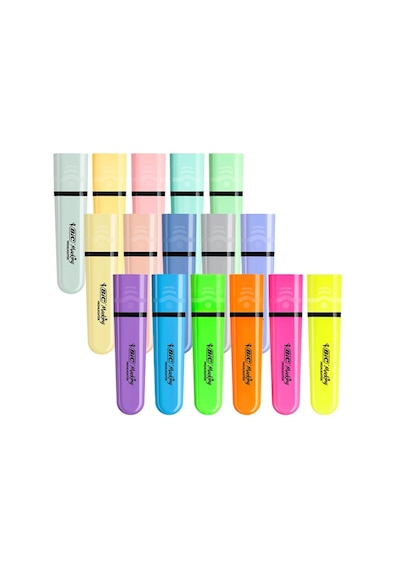 Bıc Marking Flat Fosforlu Kalem Pastel Ve Neon Renkler 16'lı Set Çok Renkli