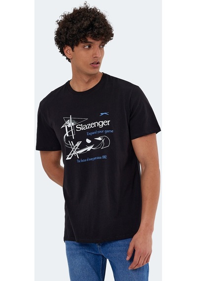 Slazenger KARNEN IN Oversize Erkek Tişört Siyah