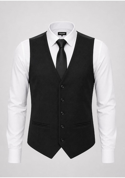 Classics Men Erkek Slim Fit Siyah V Yaka Kruvaze Yelek - 7476