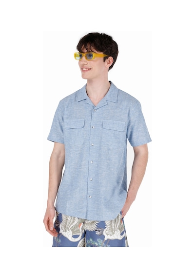 Colin's Colins Normal Kesim Shirt Yaka Cepli Mavi Erkek Kısa Kol Gömlek Cl1068758 Cl1068758 Q1.v1 Ble Mavi