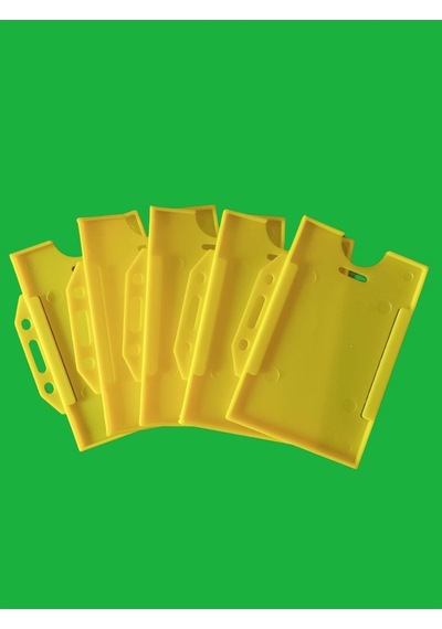 Sarı Yatay Plastik Yaka Kartı 5 Li Kılıf