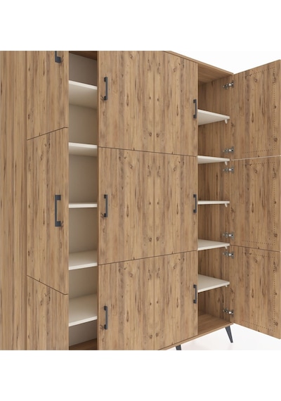 Hyperion Gardrop 10 Raflı 12 Kapaklı 176x44x221 Çam-çam/aytaşı Çam/aytaşı