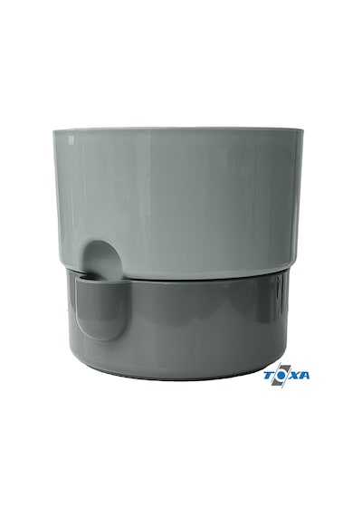 Dora Saksı Tabaklı Çiçek Kaktüs Saksısı Parlak Plastik Saksı 4 Adet, Gri, 2l, 16cm