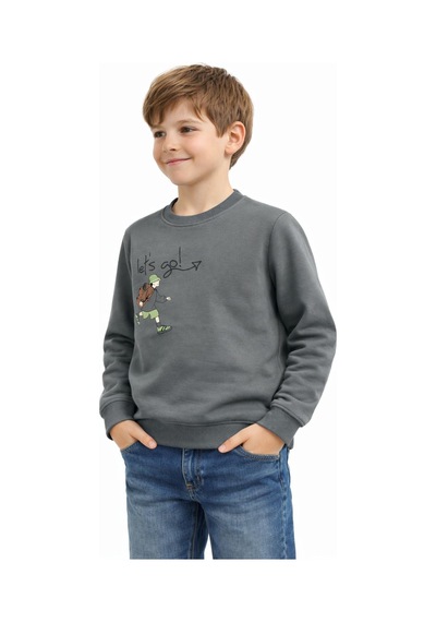 Baglan Erkek Çocuk Önü Arkası Baskılı Sweatshirt Bgl-st05243 Yeşil
