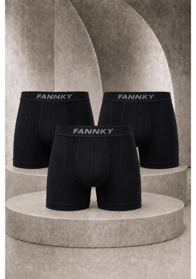 Womanandkids Night Siyah Erkek Casual Comfort Günlük 3 Lü Boxer