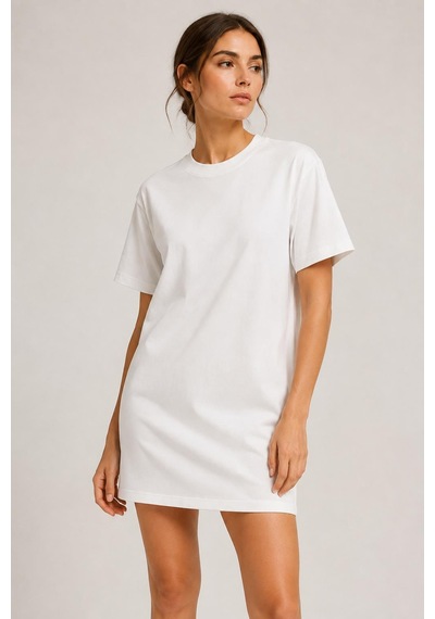 Alexandergardi Basic Oversize T-shirt Elbise Beyaz