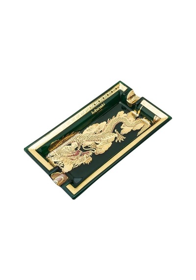 Lubinski Elegant Dragon İkili Dikdörtgen Puro Küllüğü Yeşil Lb-876