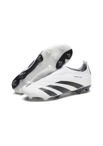 Snapbuy Default Brand Bağcıksız Profesyonel Futbol Ayakkabısı - Siyah Beyaz