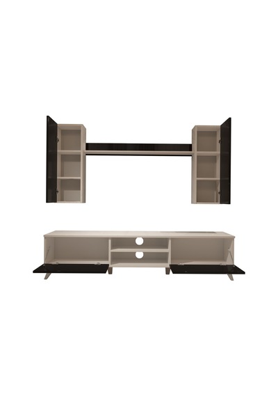 Decoraktiv Eko 5d Mdf Dvd Retro Tv Ünitesi Tv Sehpası Beyaz - Siyah