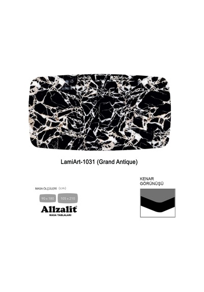 Lamiart Masa Tablası 90x180 - Dclamart-1031 - Grand Antique Çok Renkli