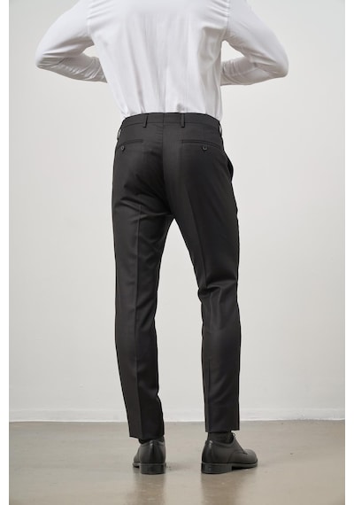 İmza Siyah Düz Bez Ayağı Slim Fit Classic Pantolon 1003245152 Siyah