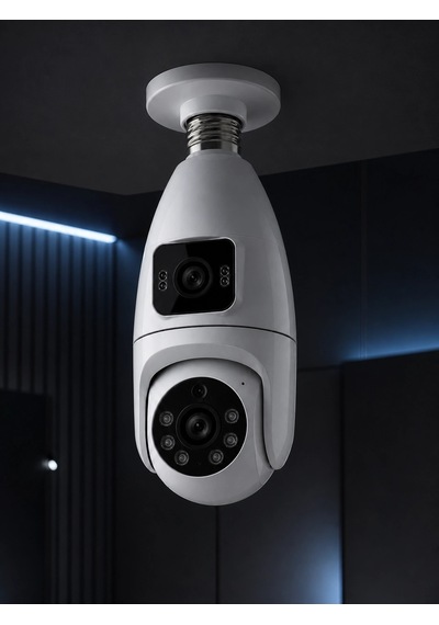 Mey İthalat 360 Ev İzleme Wi-fi Çift Lens Akıllı Ampul Kamera