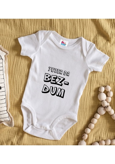 Bk Kids Bezdum Tasarımlı Beyaz Bebek Body Zıbın-3 Çok Renkli