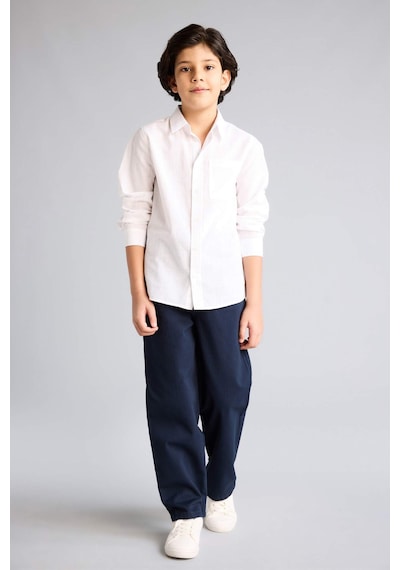 Defacto Loose Fıt Düz Paça Gabardin Pantolon Erkek Çocuk G6740a826spnv146 Lacivert-nv146