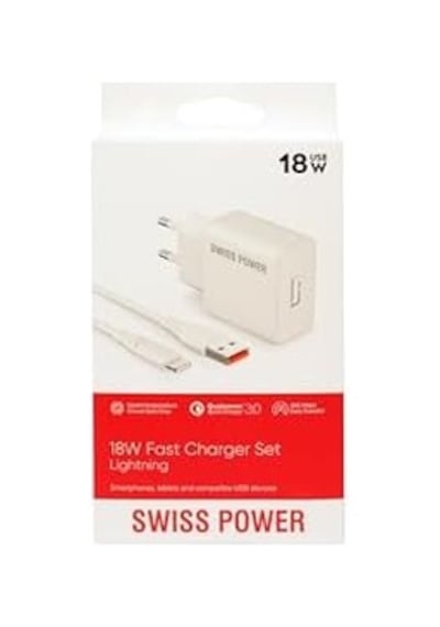 Swiss Power 18w 3.0 Lightning İle Uyumlu Hızlı Şarj Seti Sws-a1 - Beyaz