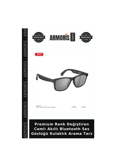 Premium Renk Değiştiren Camlı Akıllı Bluetooth Ses Gözlüğü Kulaklık Arama Tarz
