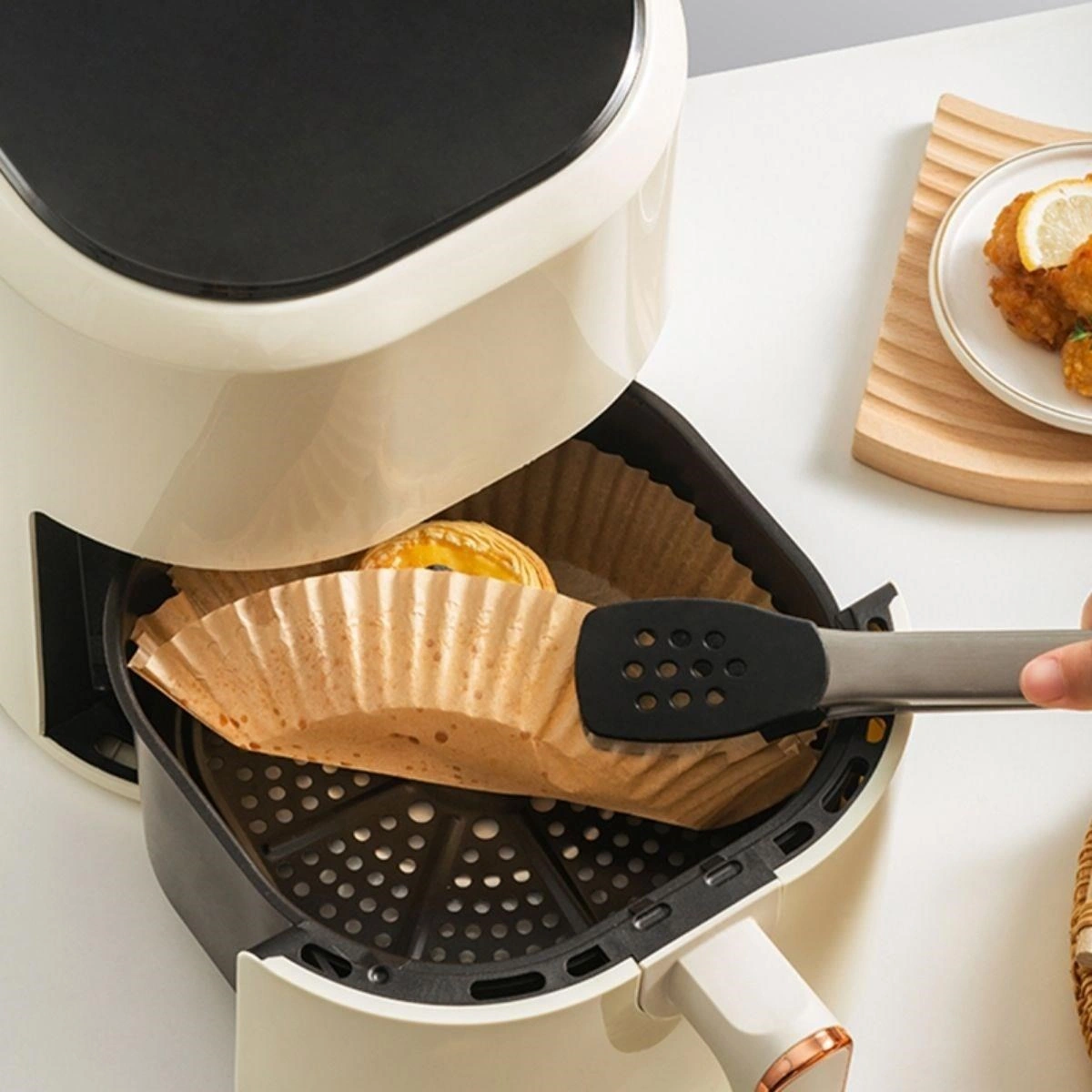 Mcg 50 Adet Air Fryer Pişirme Kağıdı Tek Kullanımlık 23 Cm Yuvarlak Pişirme Kağıdı Xxl Pvc Li
