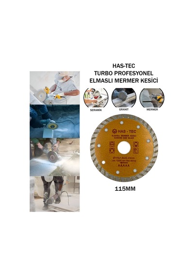 115 Mm Turbo Profesyonel Elmaslı Mermer Kesici Seramik, Porselen, Mermer Ve Granit Kesici