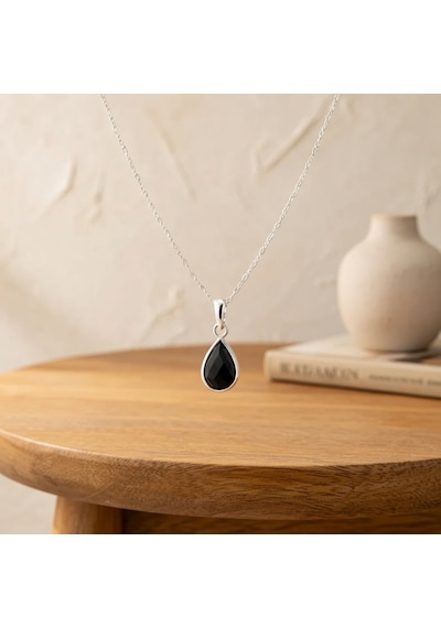 Blackcraft Oltu Taşı Damla Kolye Renkli